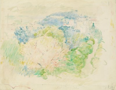 城のある山、1888年 作： Berthe Morisot